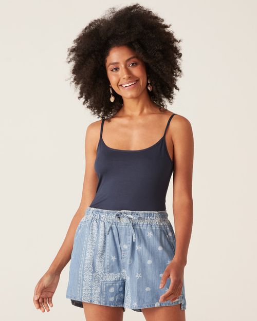 Regata Básica Feminina Decote Redondo Em Viscose Stretch