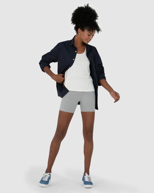 Shorts Básico Feminino Comfort Ajustado Em Algodão