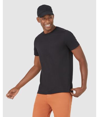 Camiseta Básica Masculina Abertura Lateral Em Algodão Pima