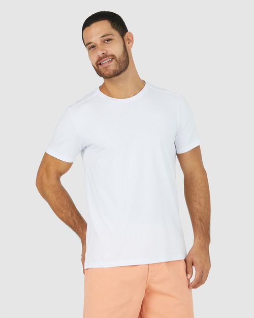 Camiseta Básica Masculina Abertura Lateral Em Algodão Pima