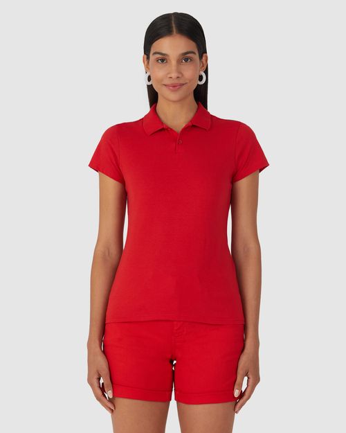 Blusa Polo Básica Feminina Gola Esporte Em Algodão
