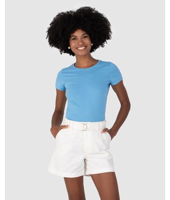 Blusa Básica Feminina Baby Look Em Algodão