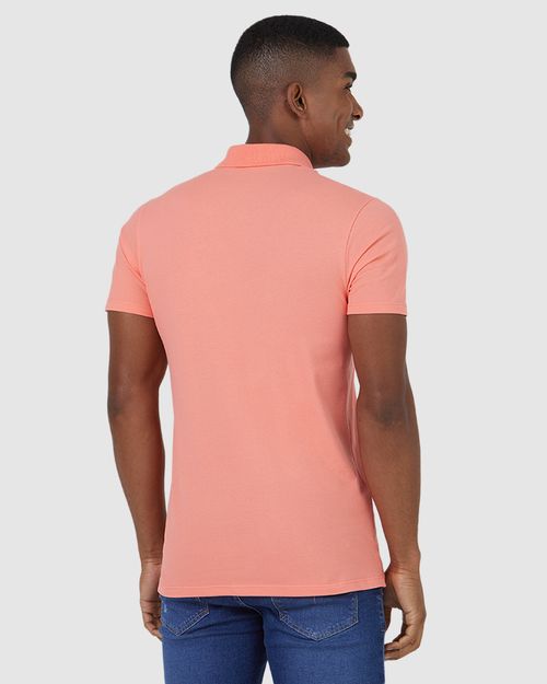 Camisa Polo Básica Masculina Gola Retilínea Em Piquet Stretch