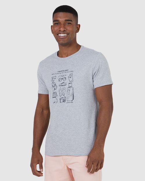 Camiseta Masculina Traveling Em Algodão