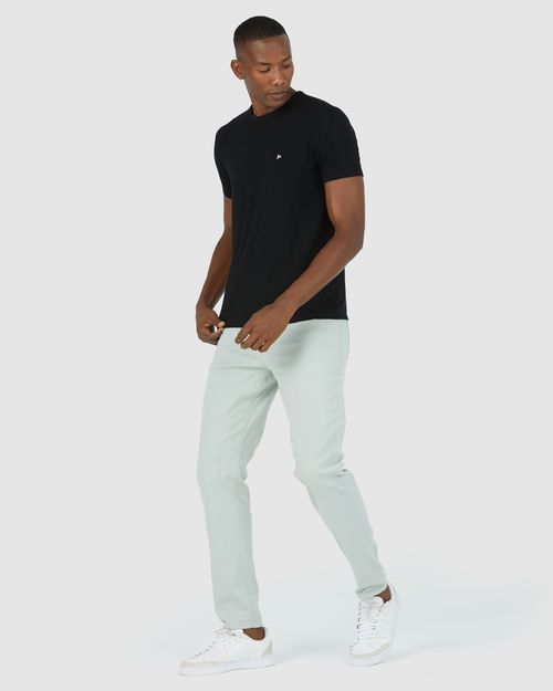 Camiseta Básica Masculina Bordado Frontal Em Viscose Stretch