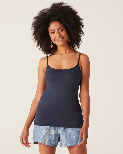 Regata Básica Feminina Decote Redondo Em Viscose Stretch