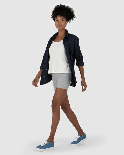 Shorts Básico Feminino Comfort Ajustado Em Algodão