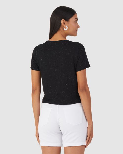 Blusa Cropped Básica Feminina Em Viscose Botonê