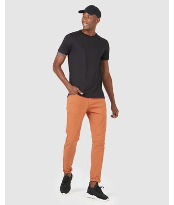 Camiseta Básica Masculina Abertura Lateral Em Algodão Pima