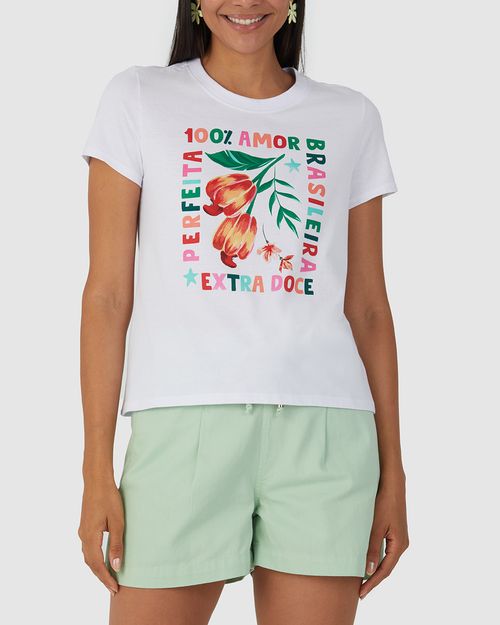 Camiseta Feminina Estampa Extra Doce Em Algodão