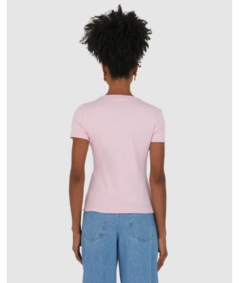 Blusa Básica Feminina Decote V Manga Curta Em Algodão
