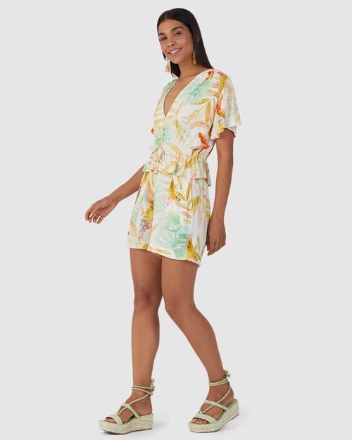 Blusa Feminina Estampada Busto Marcado Em Viscose Stretch