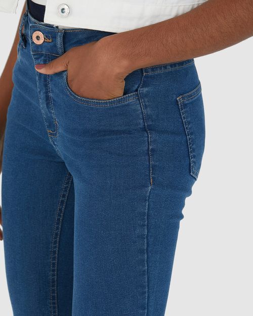 Calça Feminina Skinny Cintura Média Em Flex Jeans