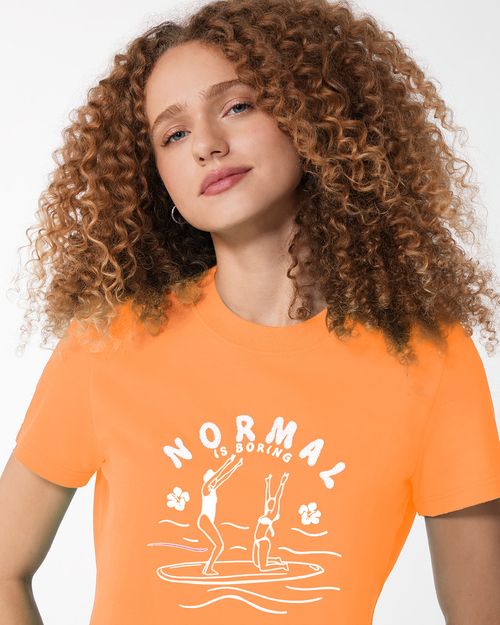 T-Shirt Feminina Slim Normal Is Boring Em Algodão - ENFIM
