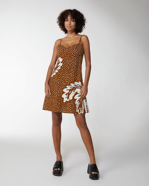 Vestido Feminino Estampado Alça Fina Em Viscose - ENFIM