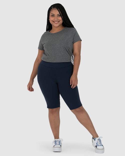 Bermuda Básica Feminina Plus Size Ciclista Em Supplex®