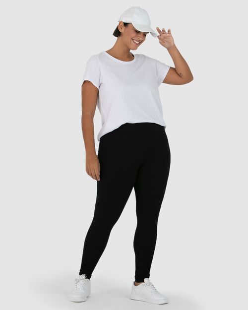 Calça Legging Básica Feminina Plus Size Em Supplex®
