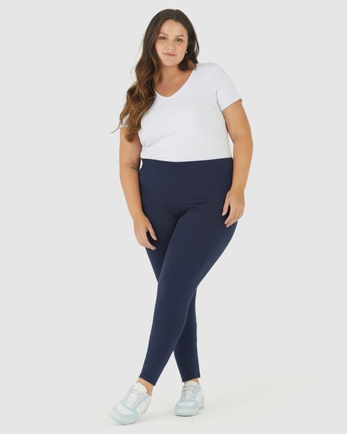 Calça Legging Básica Feminina Plus Size Supplex Lycra®