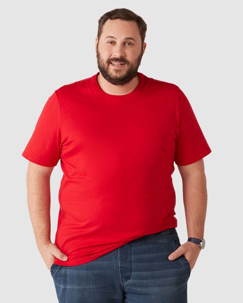 Camiseta Básica Masculina Plus Size Decote Redondo Em Meia Malha