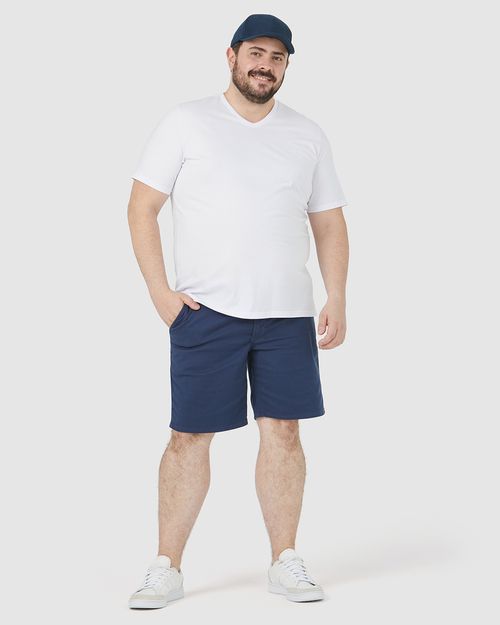 Bermuda Slim Masculina Plus Size Em Sarja Com Elastano