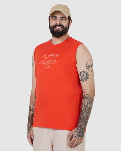 Regata Masculina Plus Size Tropics Em Algodão