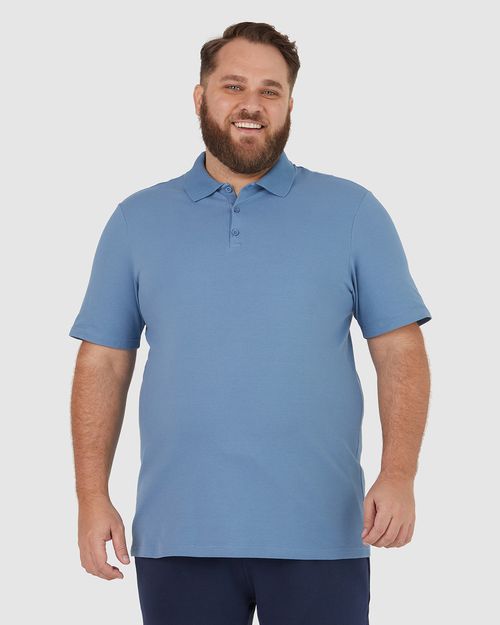 Camisa Polo Básica Masculina Plus Size Em Piquet Stretch