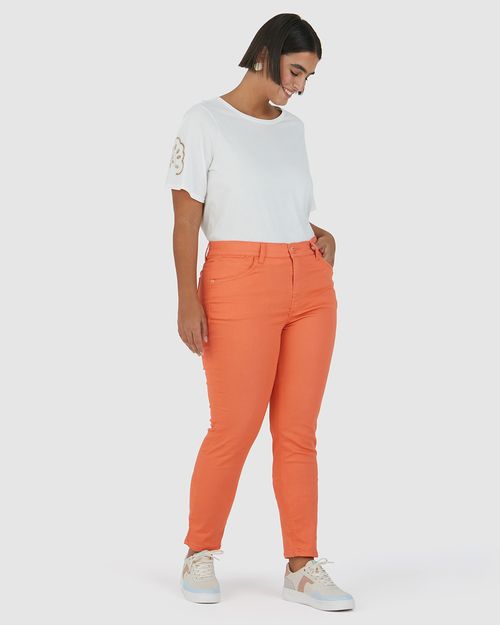 Calça Feminina Plus Size Skinny Em Flex Jeans