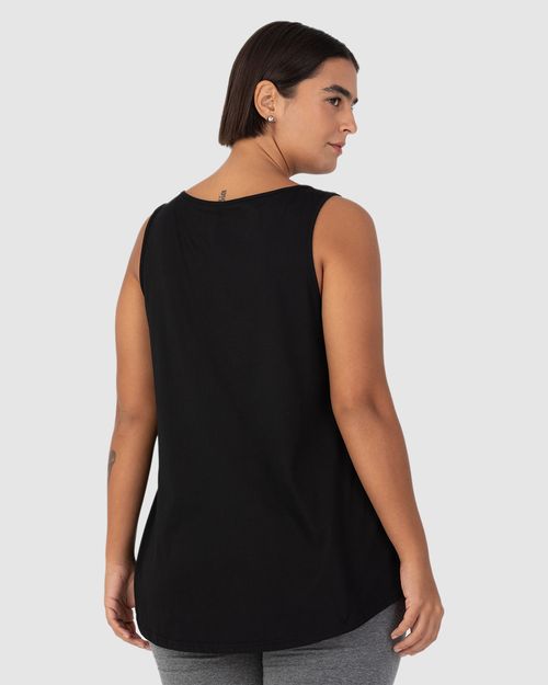 Regata Básica Feminina Plus Size Linha A Em Algodão