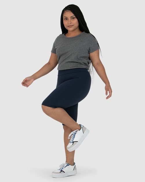 Bermuda Básica Feminina Plus Size Ciclista Em Supplex®