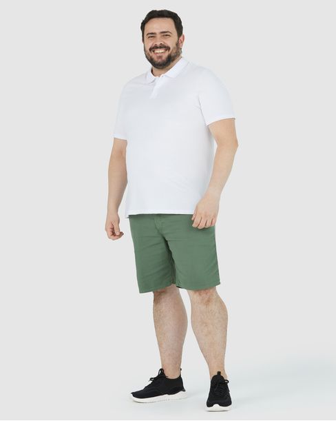 Camisa Polo Básica Masculina Plus Size Gola Esporte Em Meia Malha
