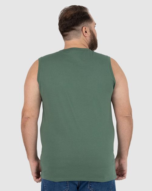 Regata Básica Masculina Plus Size Cava Ajustada Em Algodão