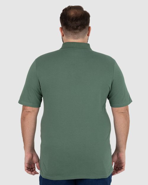 Camisa Polo Básica Masculina Plus Size Em Algodão