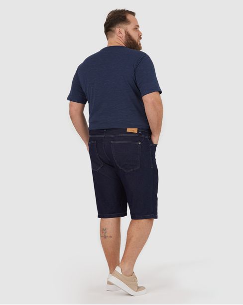Bermuda Masculina Tradicional Plus Size Em Jeans Com Elastano