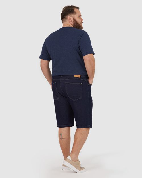 Bermuda Masculina Tradicional Plus Size Em Jeans Com Elastano