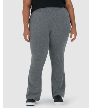 Calça Básica Feminina Plus Size Flare Em Algodão