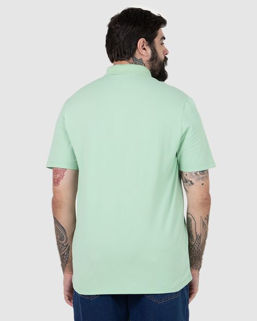 Camisa Polo Básica Masculina Plus Size Em Piquet Stretch