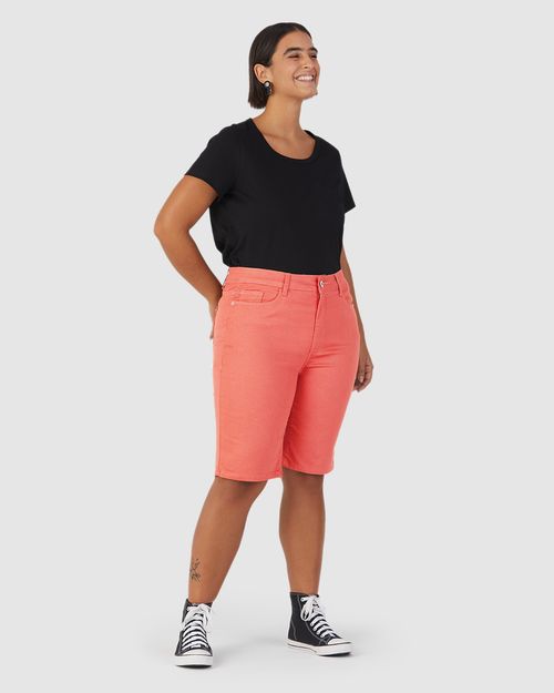Bermuda Feminina Plus Size Ciclista Em Flex Jeans