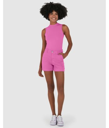 Shorts Alfaiataria Feminino Em Sarja Com Elastano