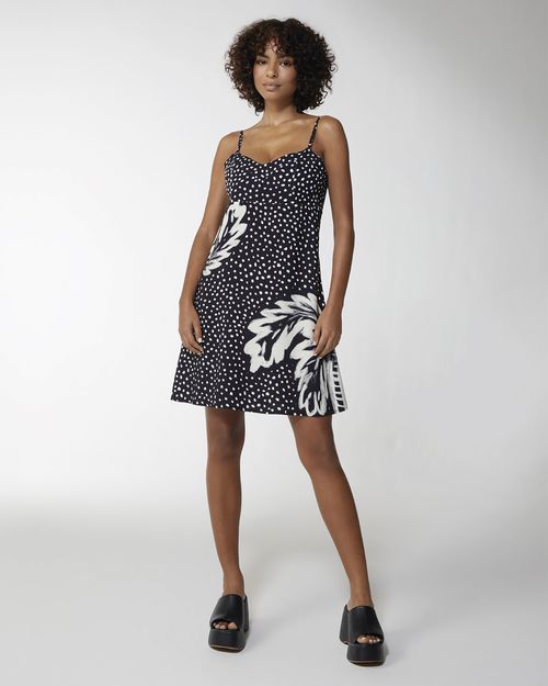 Vestido Feminino Estampado Alça Fina Em Viscose - ENFIM