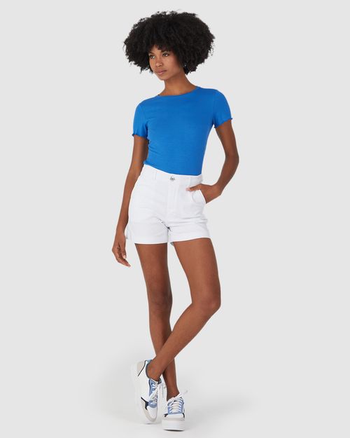 Shorts Alfaiataria Feminino Em Sarja Com Elastano