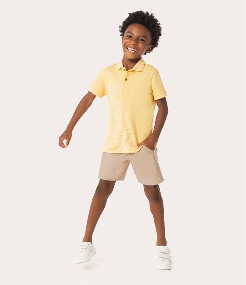 Camisa Polo Infantil Menino Em Piquê Stretch Malwee Kids