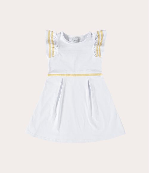 Vestido Infantil Manga Evasê Em Algodão Malwee Kids