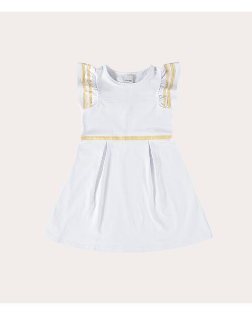 Vestido Infantil Manga Evasê Em Algodão Malwee Kids