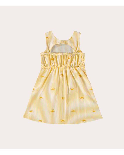 Vestido Infantil Estampado Costas Vazadas Em Tricoline Malwee Kids