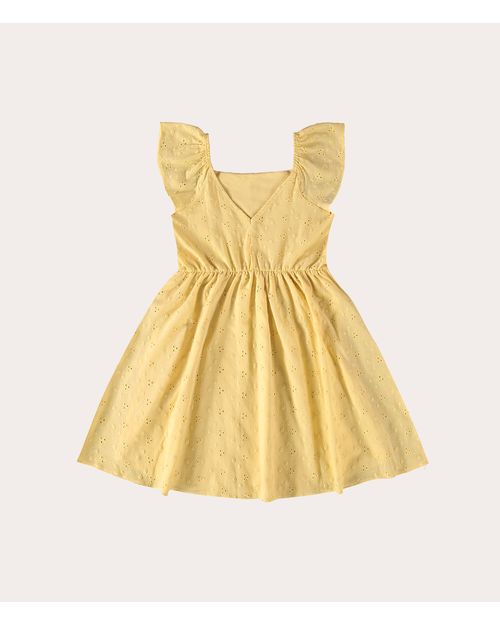 Vestido Infantil Decote Reto Em Laise Malwee Kids