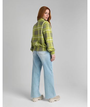 Jaqueta Oversized Feminina Xadrez Em Moletom Flanelado - ENFIM