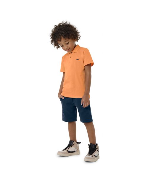 Camisa Polo Menino Manga Curta Em Algodão Carinhoso