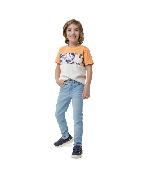 Calça Menino Slim Em Jeans Com Elastano - Carinhoso