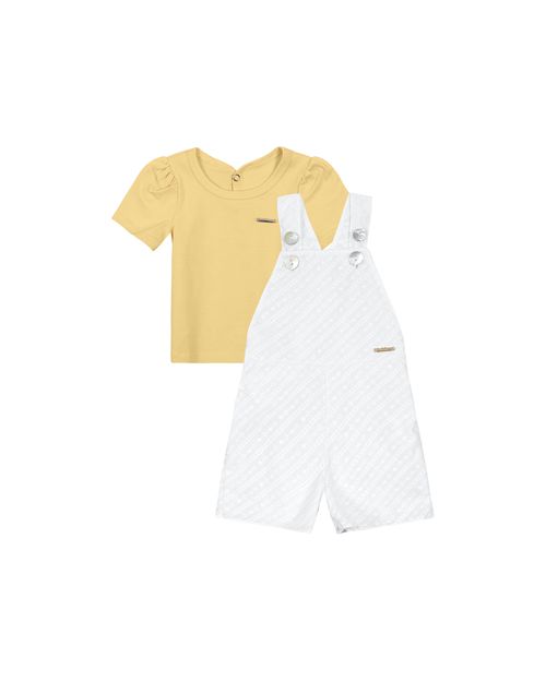 Conjunto Menina Macacão Curto Em Laise Carinhoso