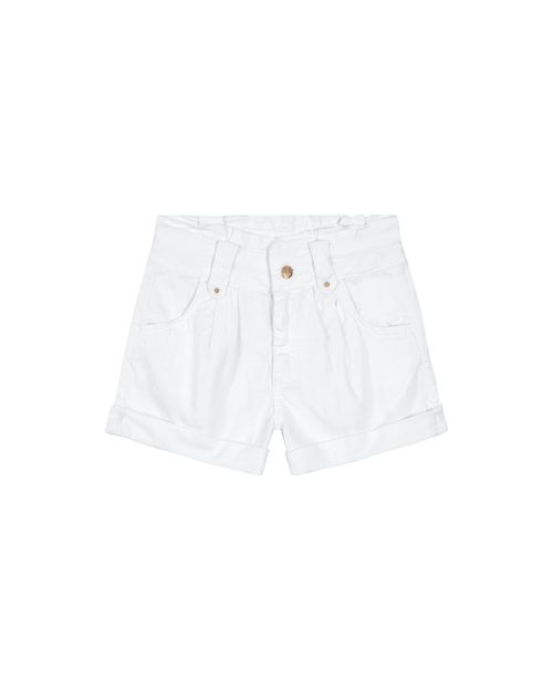 Shorts Clochard Menina Pregas Frontais Em Sarja Com Elastano Carinhoso